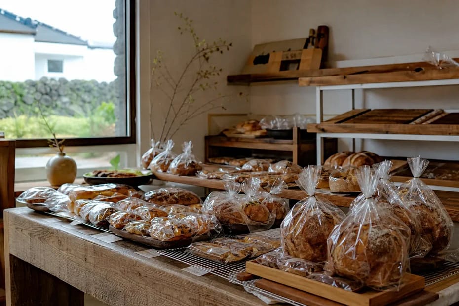 제주 지역 bakery 방문 전 확인사항을 소개하는 사실적인 참고 이미지